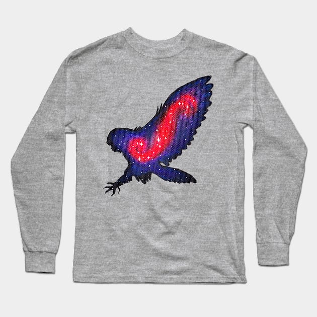 Galaxy Owl Long Sleeve T-Shirt by ginochic